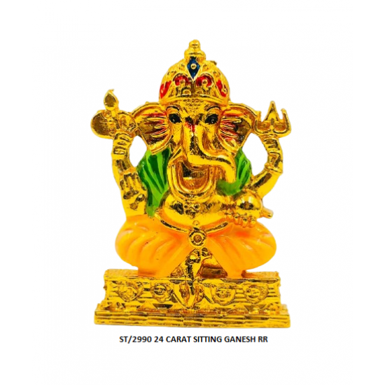 ST/2990 24 CARAT SITTING GANESH 