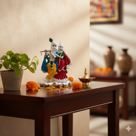 ST/2561/SILM ROYAL STANDING RADHA KRISHNA 