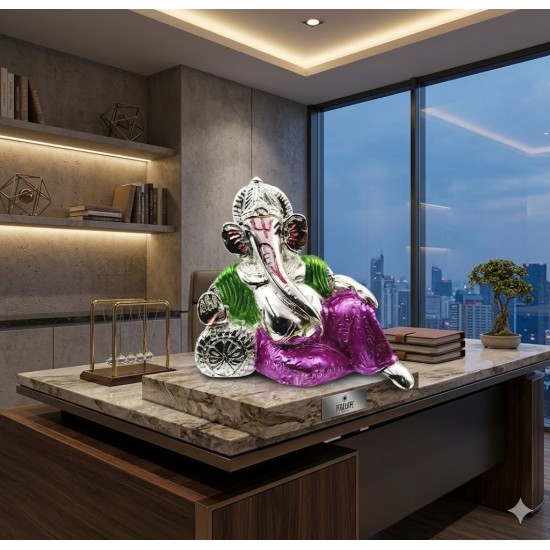 ST/1599 ROYAL GADDI GANESH SILVER M 