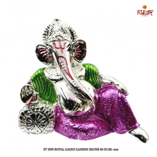 ST/1599 ROYAL GADDI GANESH SILVER M 